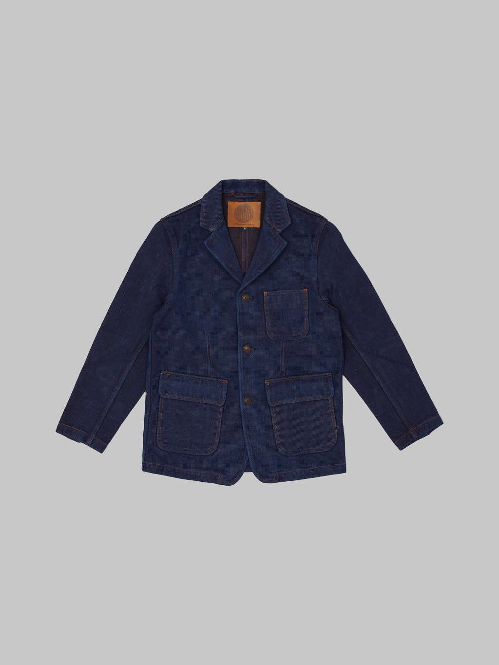Studio Dartisan indigo kakishibu sashiko selvedge jacket front