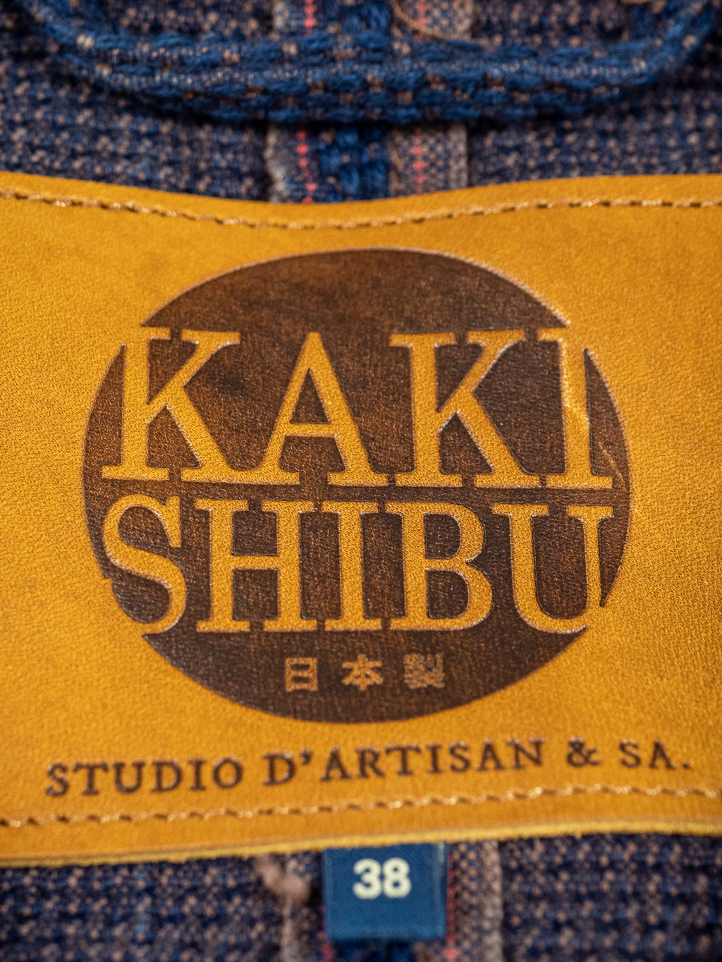 Studio Dartisan indigo kakishibu sashiko selvedge jacket leather patch