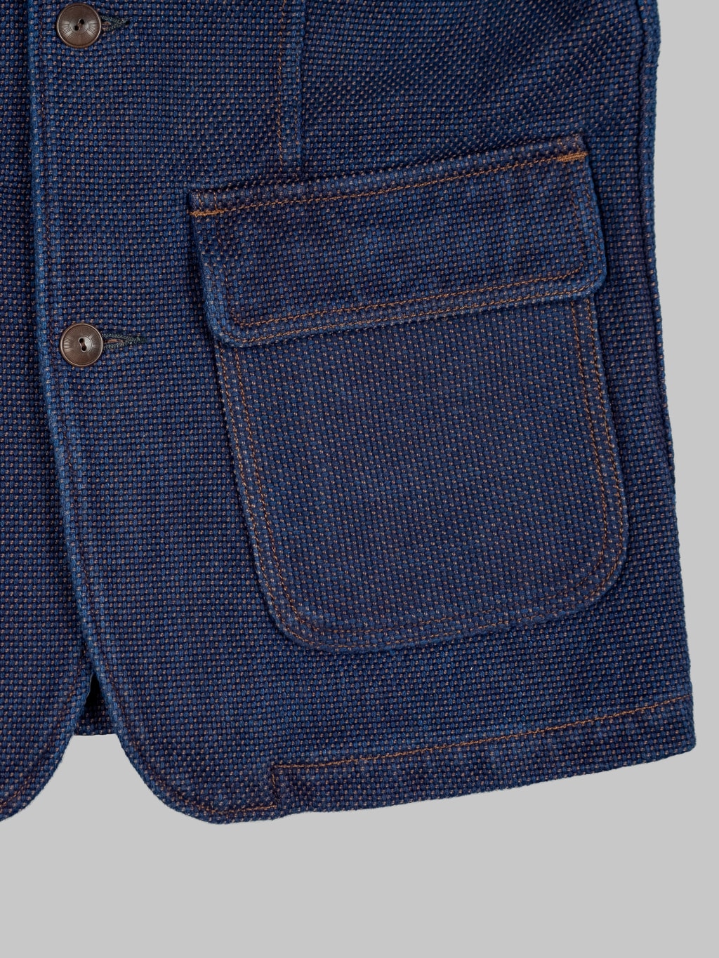 Studio Dartisan indigo kakishibu sashiko selvedge jacket waist pocket