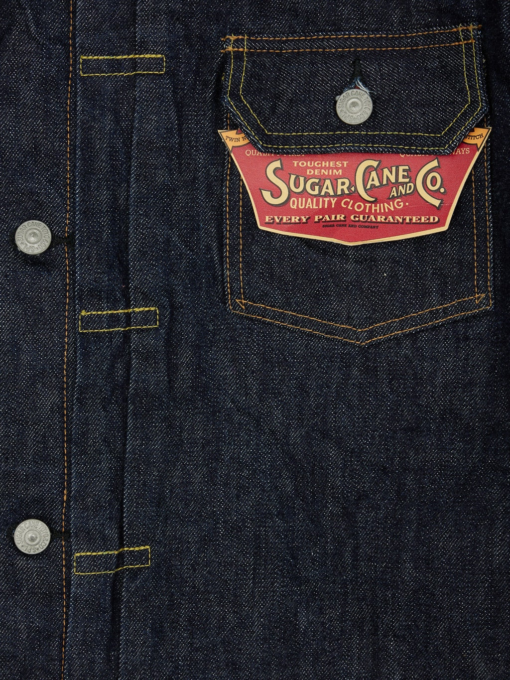 Sugar Cane 1953 Type II Denim blanket lined Jacket pocket details