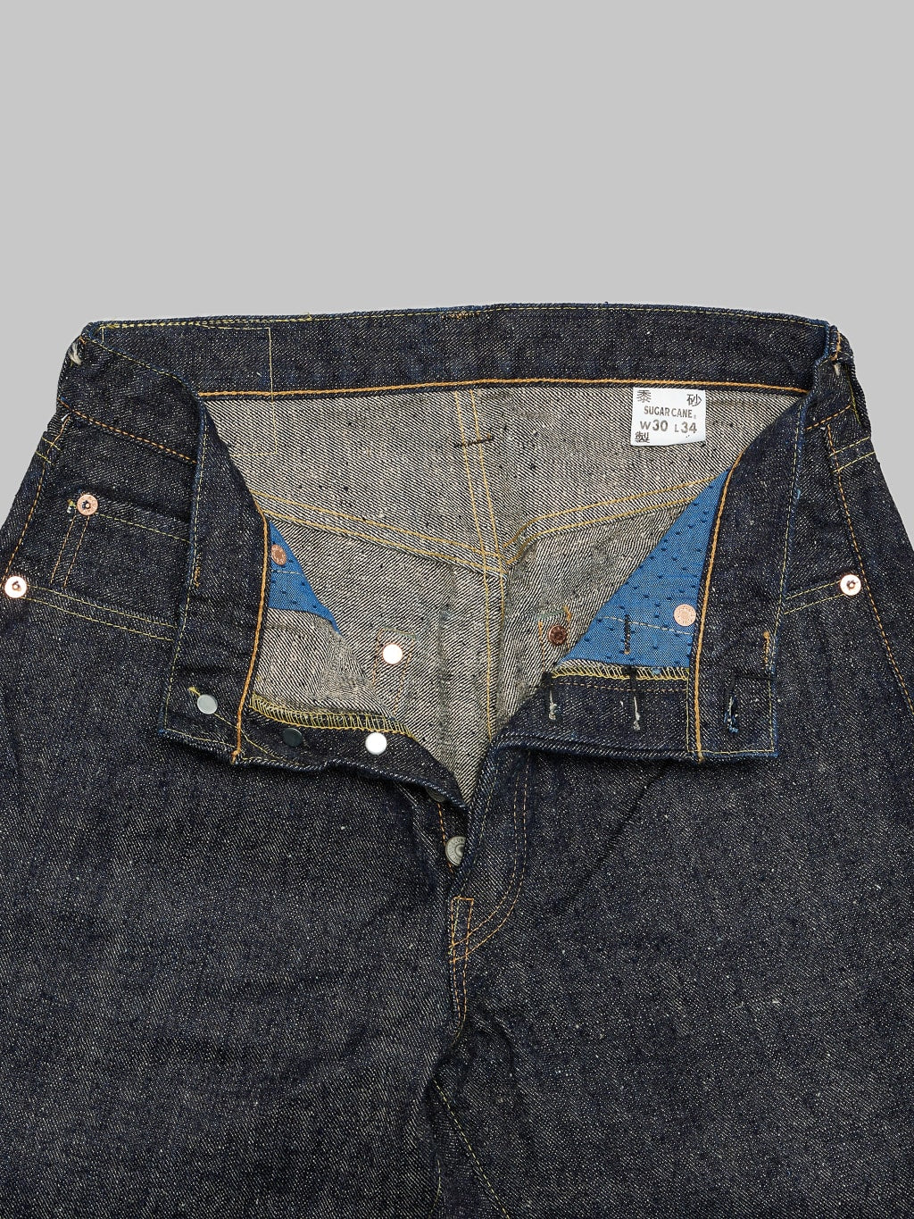 Sugar Cane Okinawa 14oz Regular Straight Jeans  interior fabric