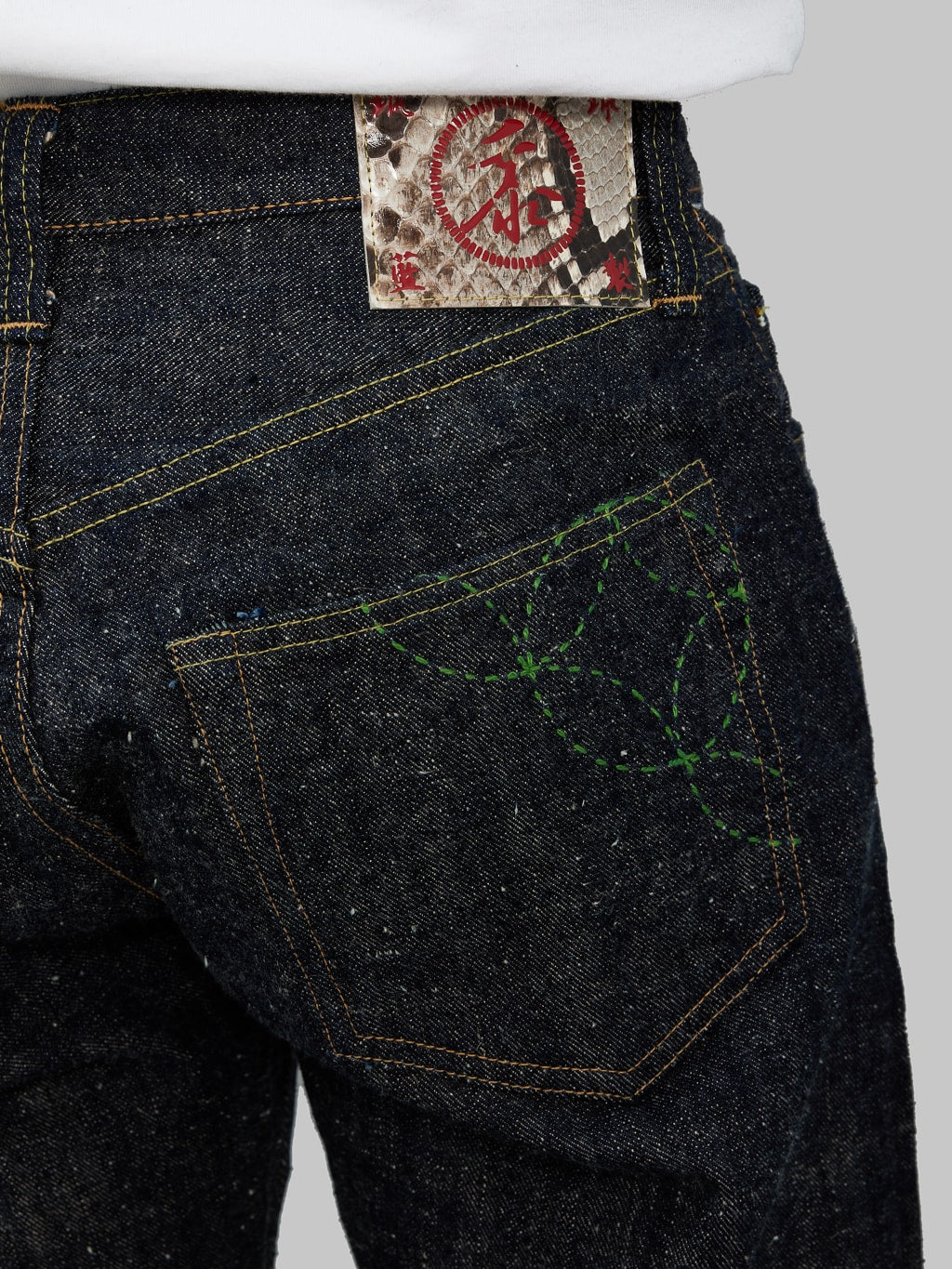 Sugar Cane Okinawa 14oz Regular Straight Jeans pocket detail