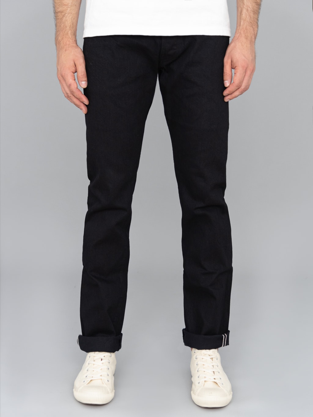 Sugar Cane Type III 13oz Black Denim Slim Jeans front