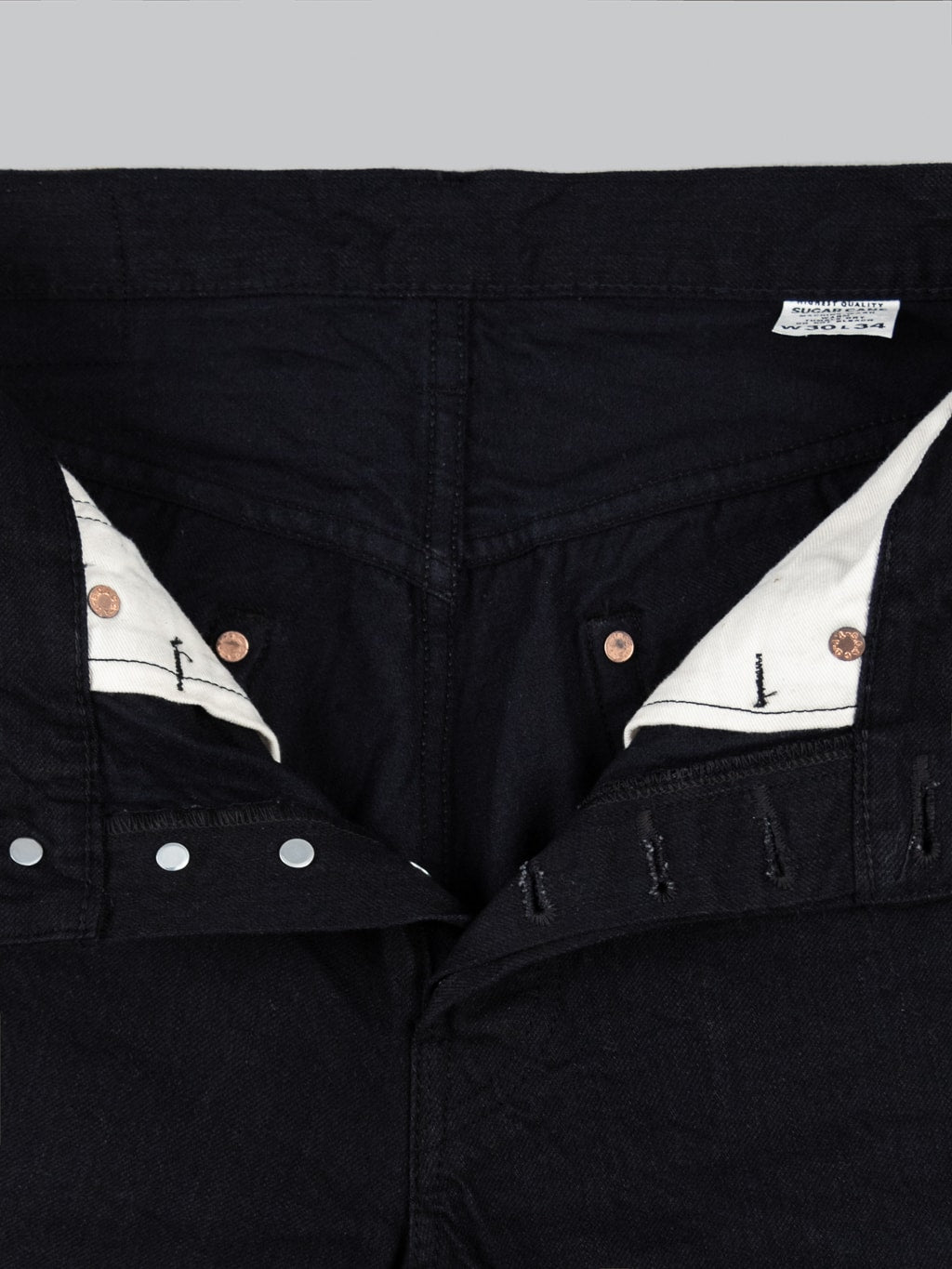 Sugar Cane Type III 13oz Black Denim Slim Jeans cotton fabric