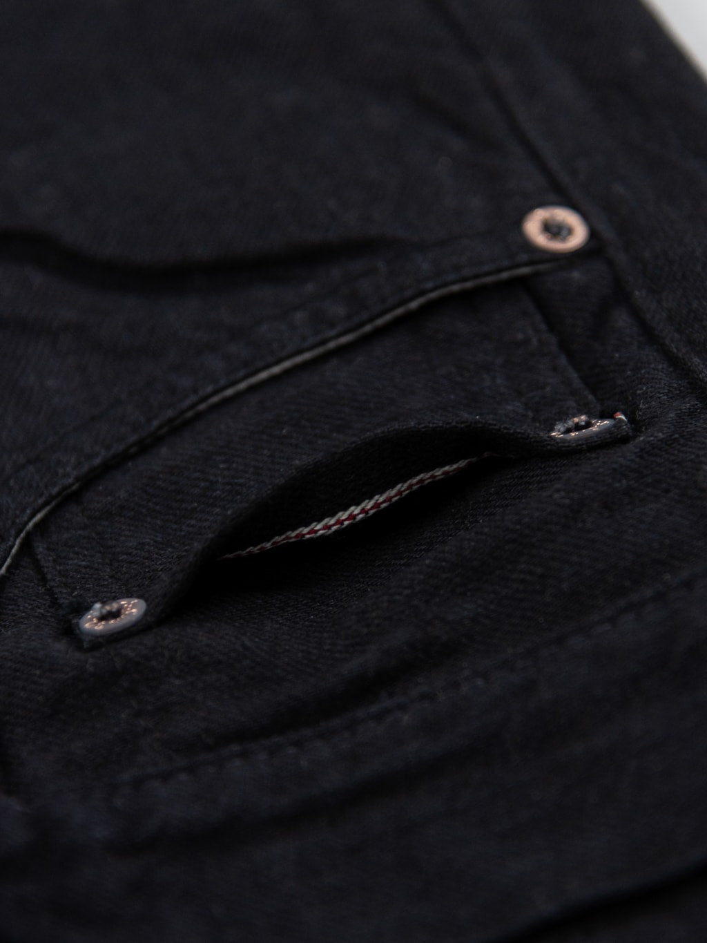 Sugar Cane Type III 13oz Black Denim Slim Jeans selvedge details