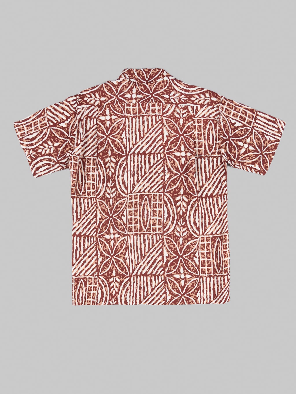 Sun Surf Polynesian Tapa Design Hawaiian Shirt Brown back