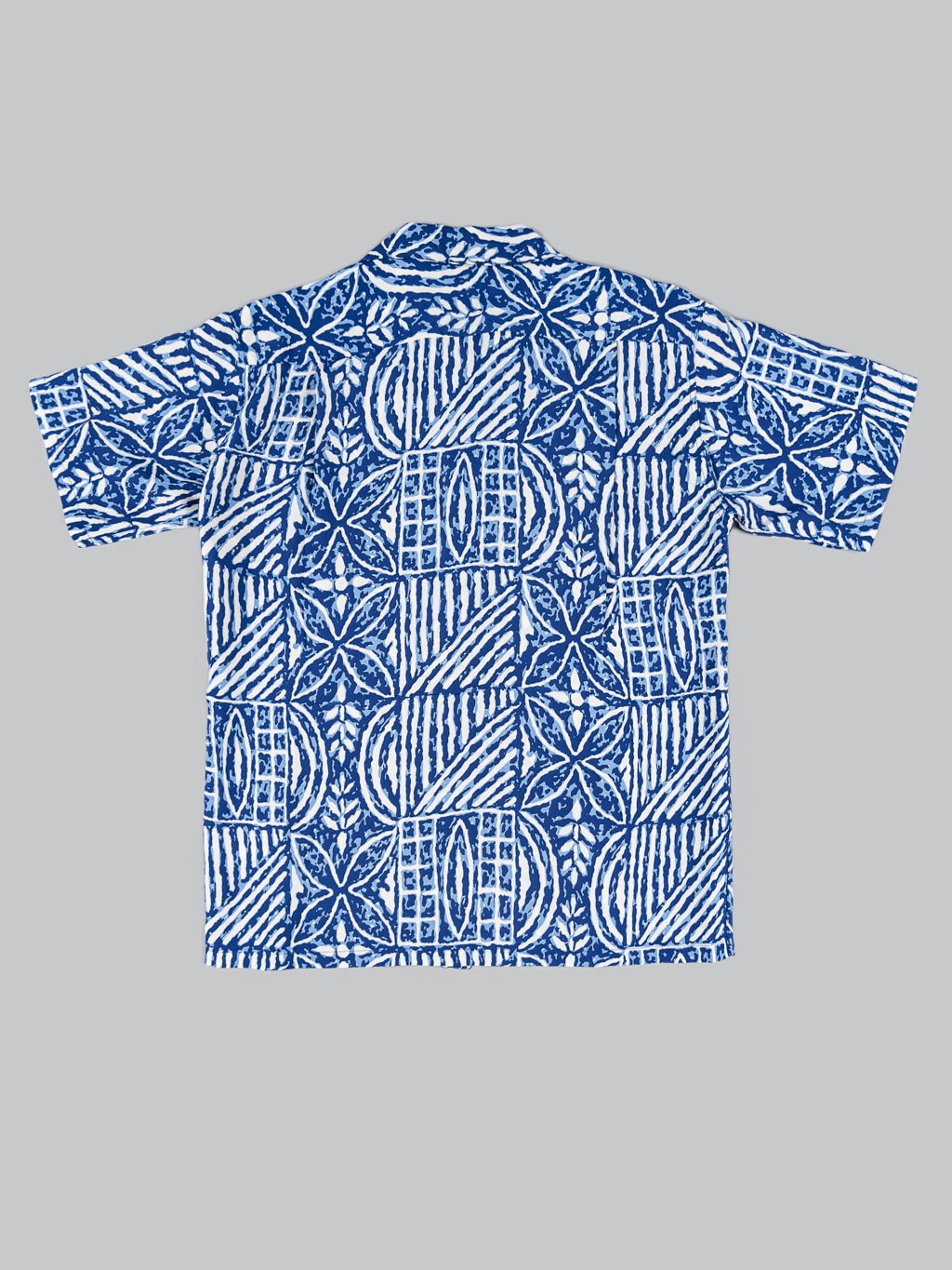 Sun Surf Polynesian Tapa Design Hawaiian Shirt navy back