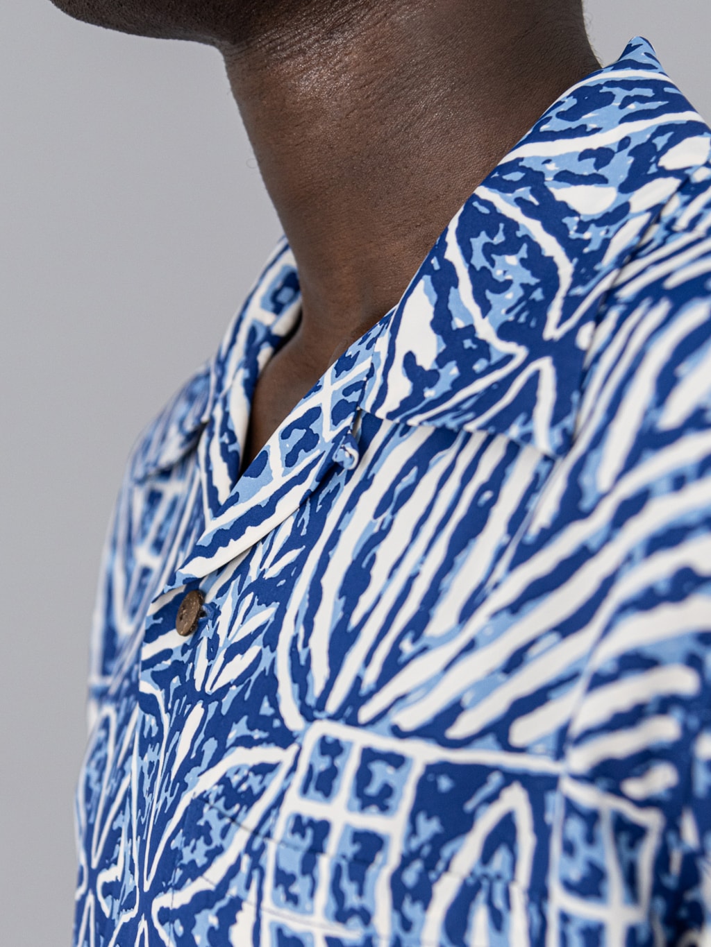Sun Surf Polynesian Tapa Design Hawaiian Shirt navy collar