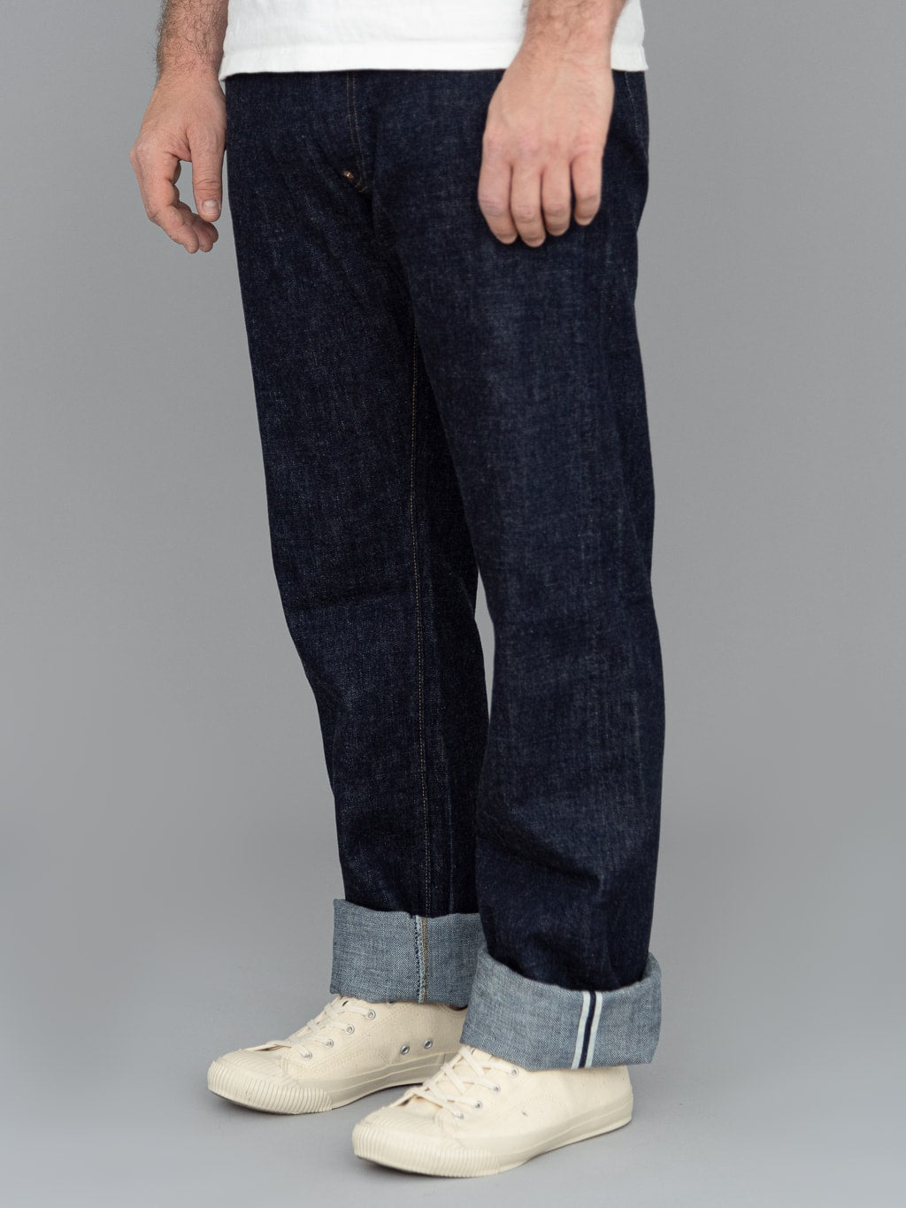 TCB 20s indigo Jeans one wash vintage style selvedge side