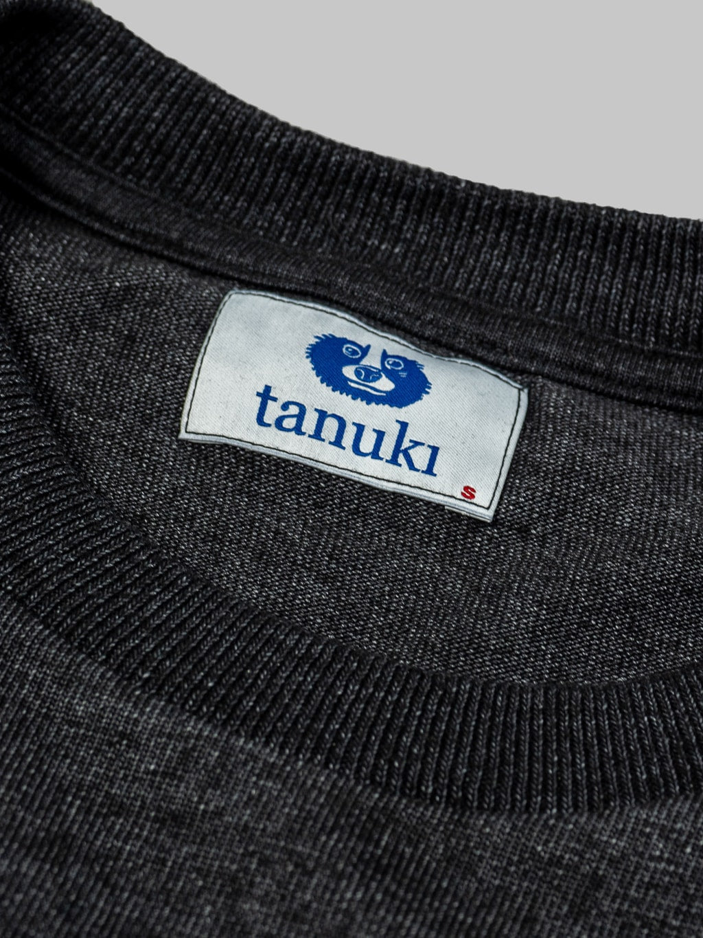 Tanuki Gyoten Heavy Black TShirt rope dyed interior label