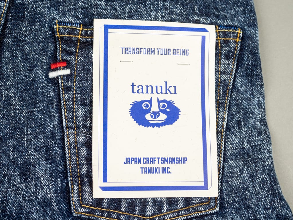 Tanuki Natural Acid Wash High Tapered Jeans Tag