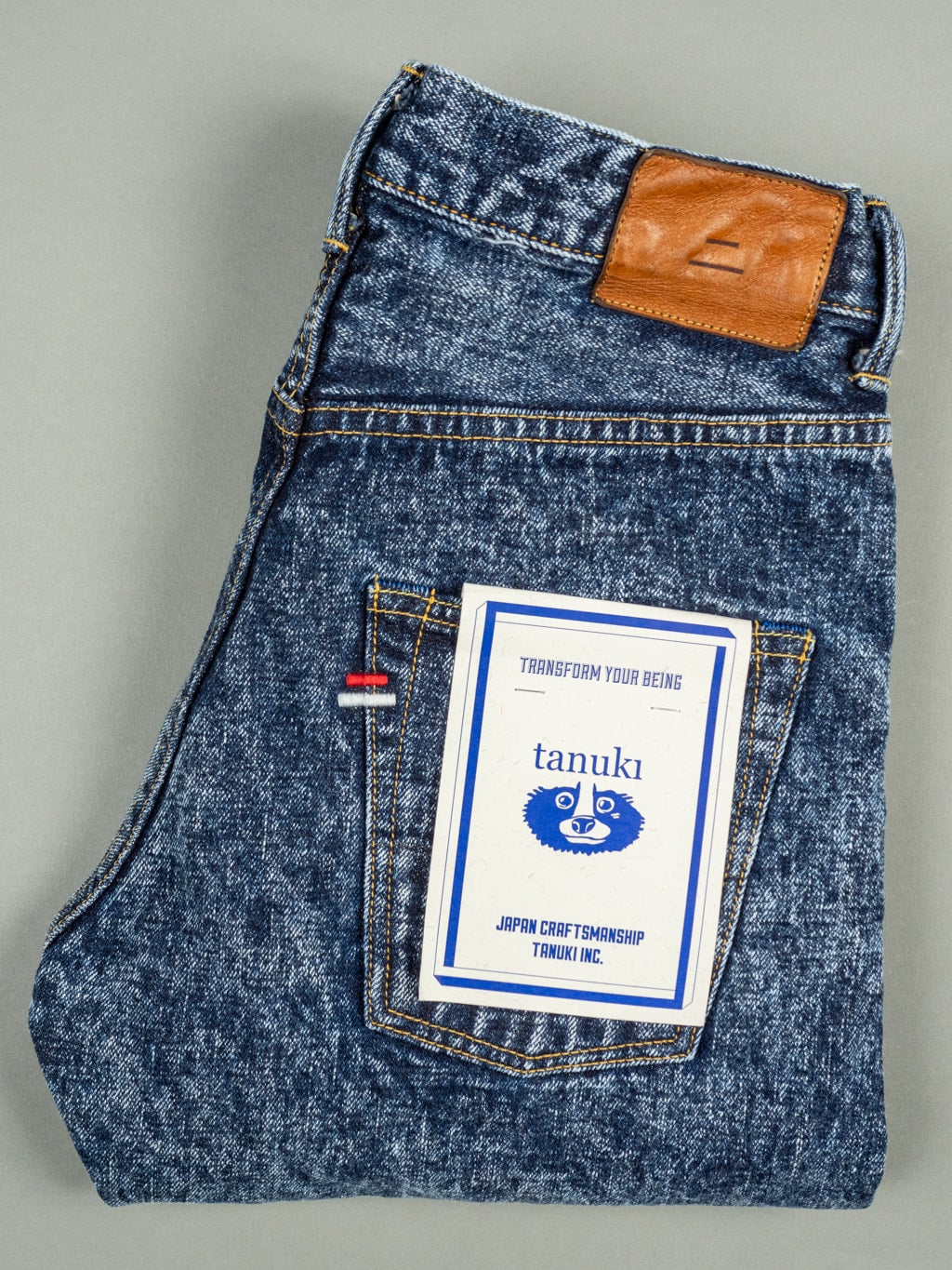 Tanuki Natural Acid Wash High Tapered Jeans