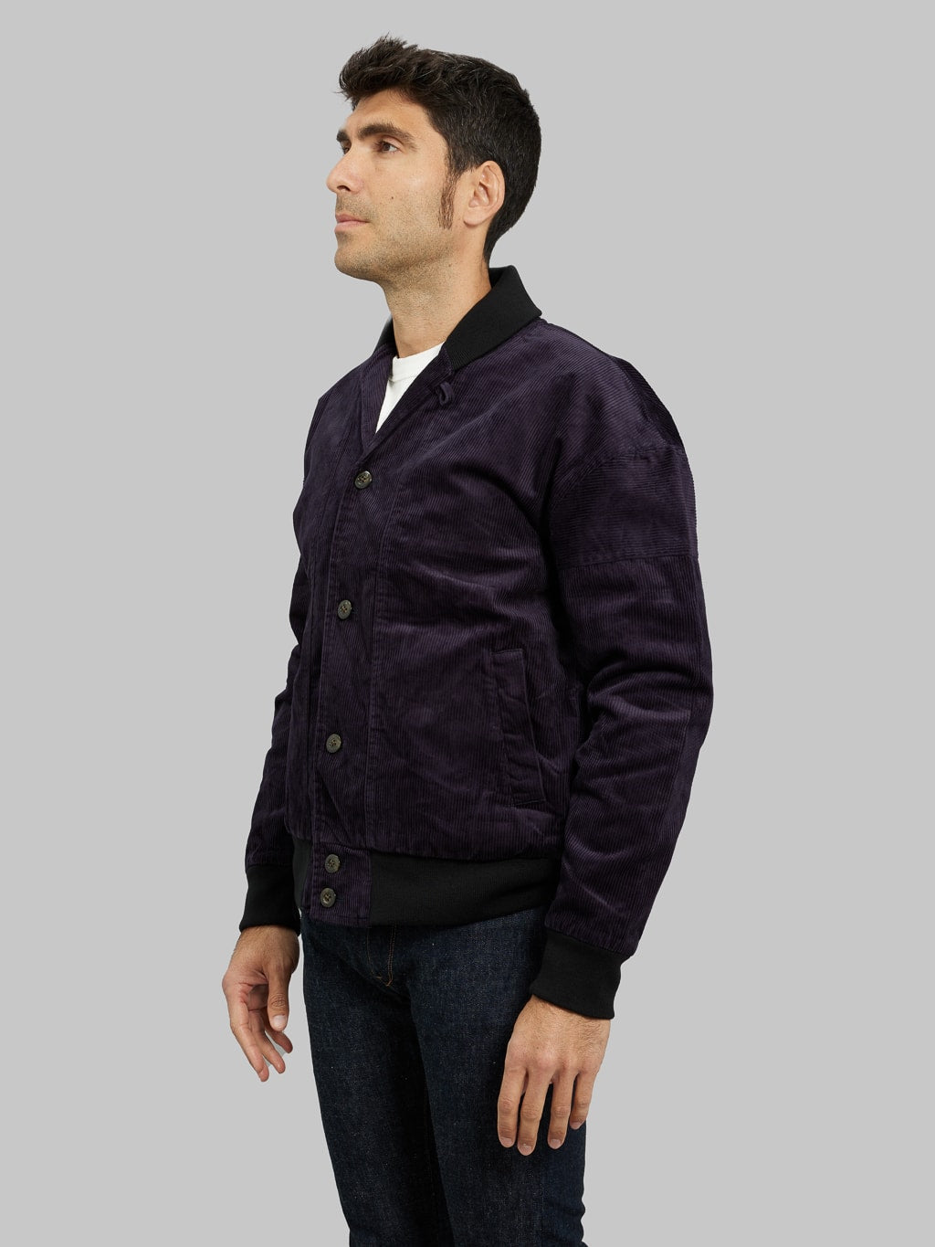 Tanuki Sazanami Corduroy natural indigo dyed Jacket  side fit