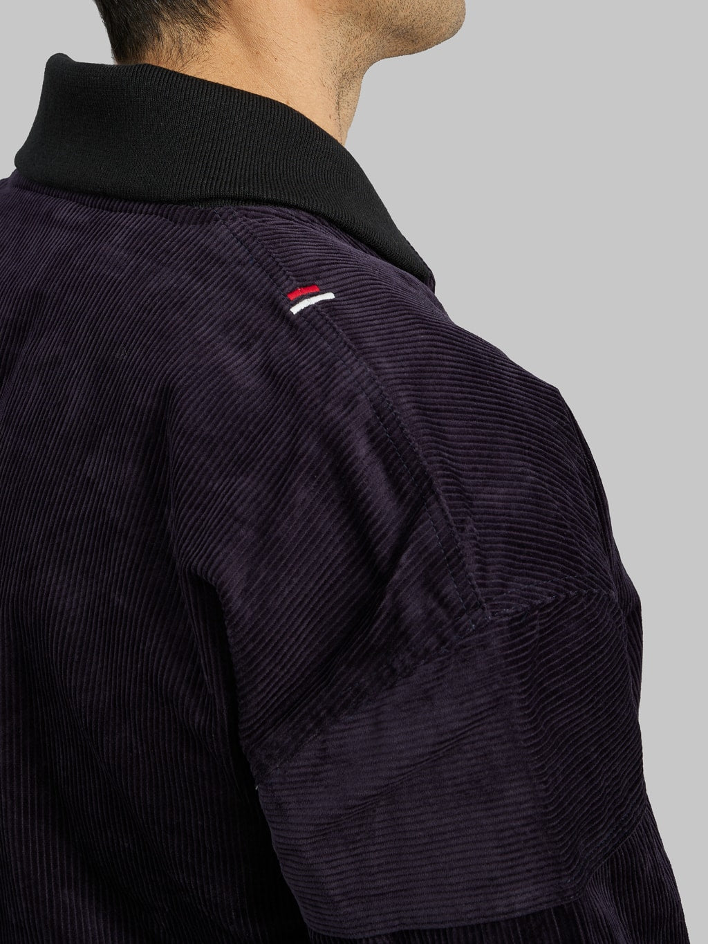 Tanuki Sazanami Corduroy natural indigo dyed Jacket  embroided logo
