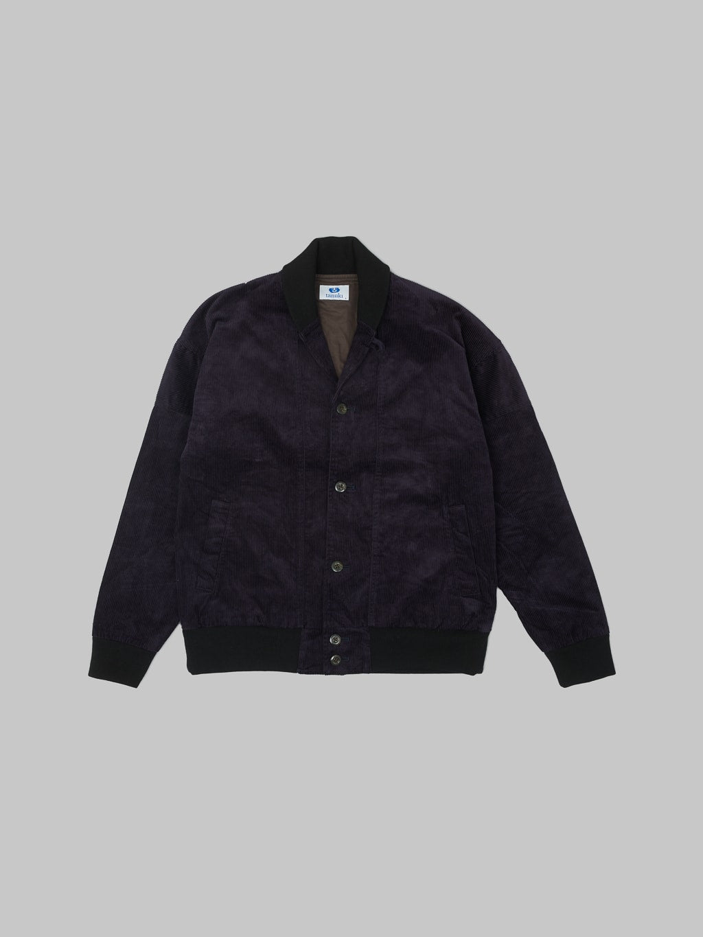 Tanuki Sazanami Corduroy natural indigo dyed Jacket front made in japan
