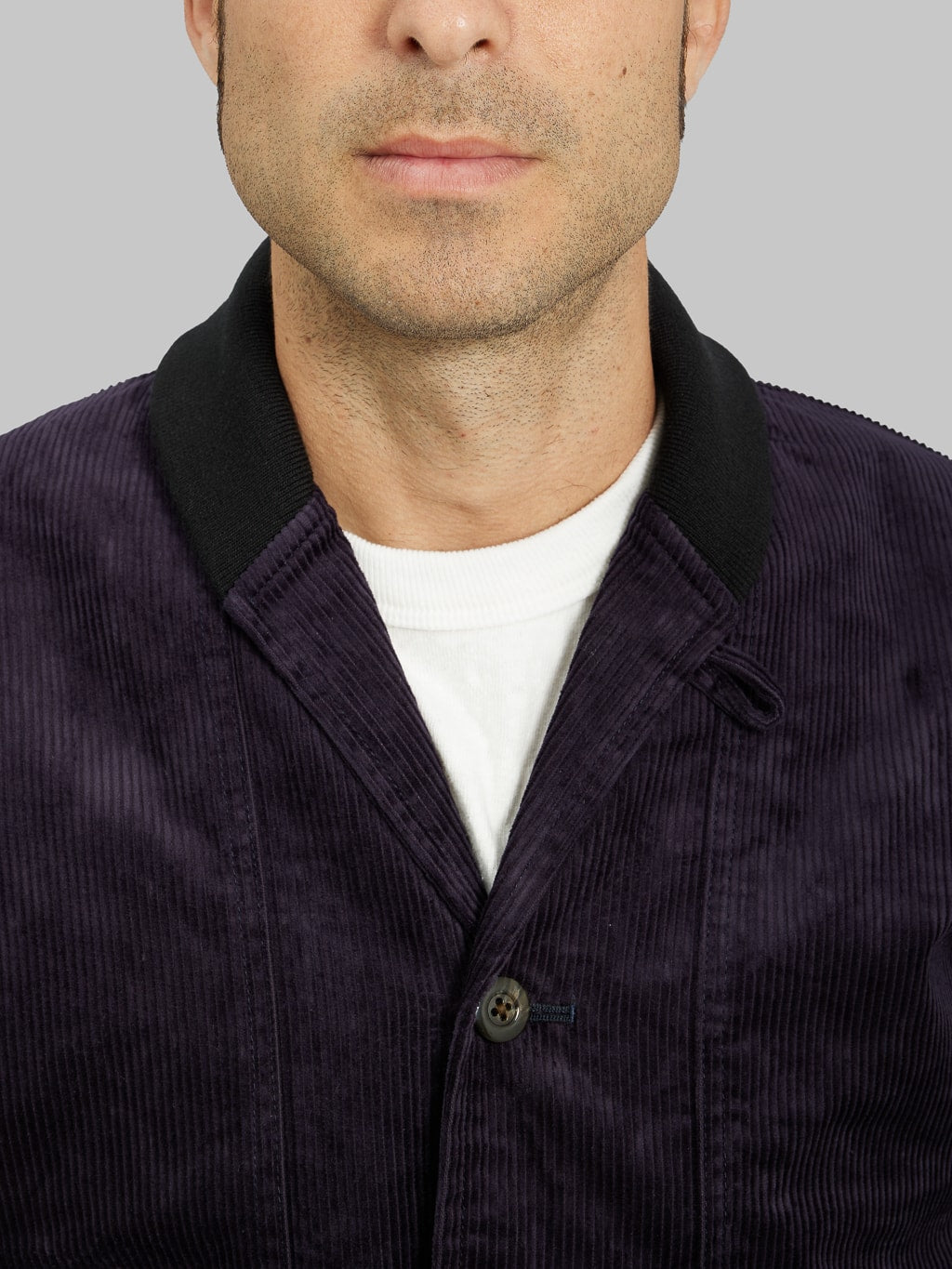 Tanuki Sazanami Corduroy natural indigo dyed Jacket  shawl collar