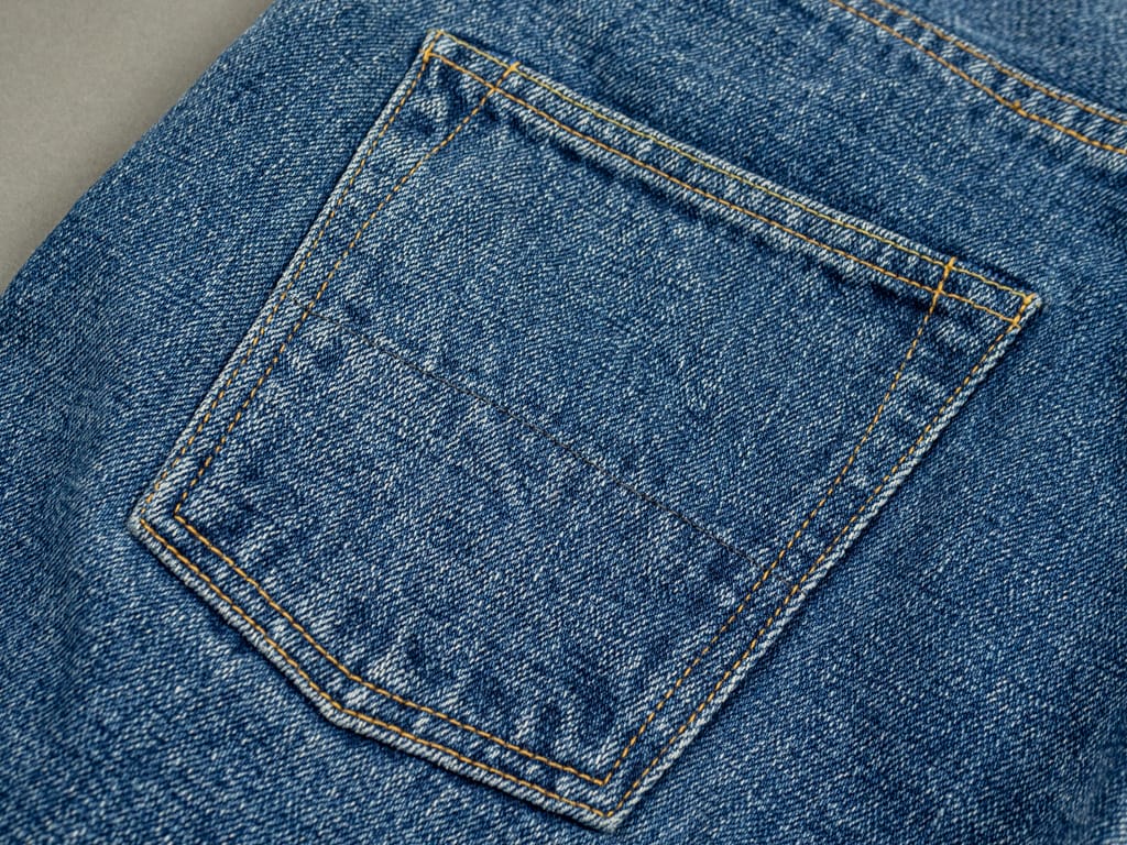Tanuki Yurai Stonewash High Tapered Jeans Back Pocket Detail