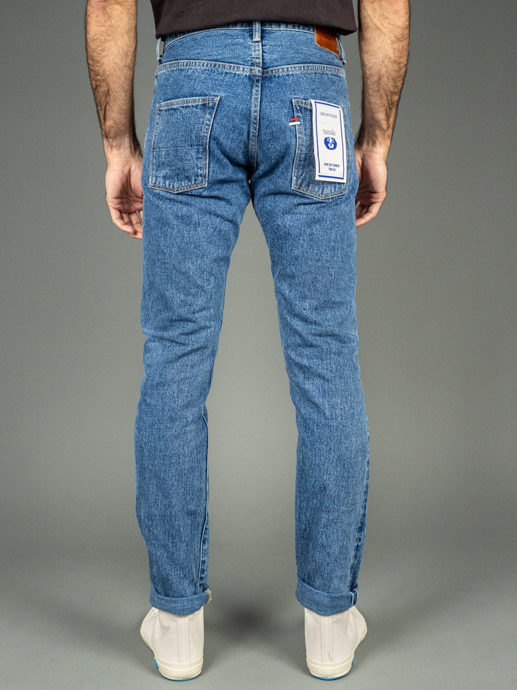 Tanuki Yurai Stonewash High Tapered Jeans Back
