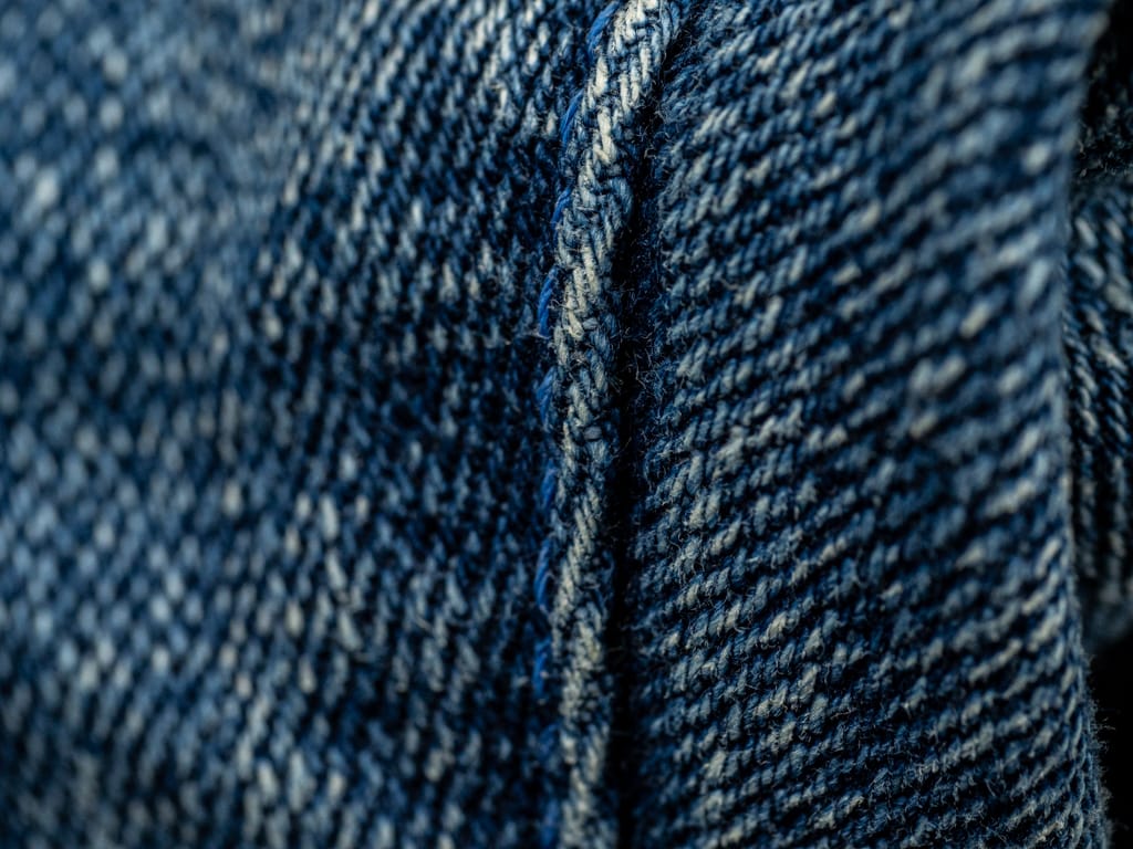 Tanuki Yurai Stonewash High Tapered Jeans Fabric Detail