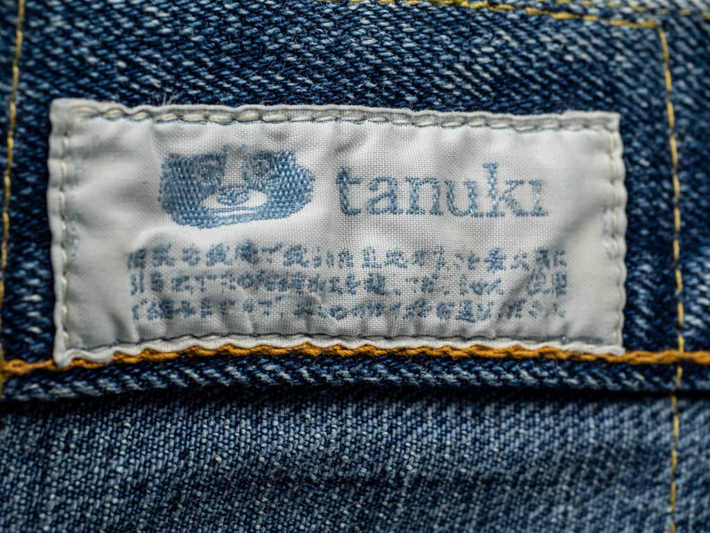 Tanuki Yurai Stonewash High Tapered Jeans Label