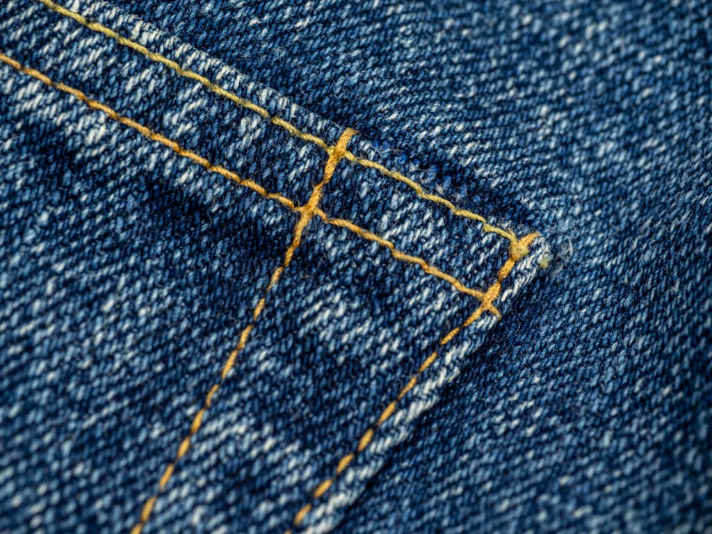 Tanuki Yurai Stonewash High Tapered Jeans Pocket Stitching