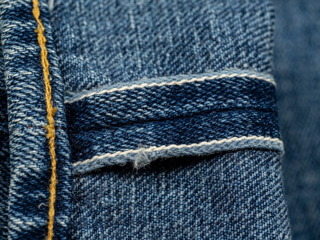 Tanuki Yurai Stonewash High Tapered Jeans Detail
