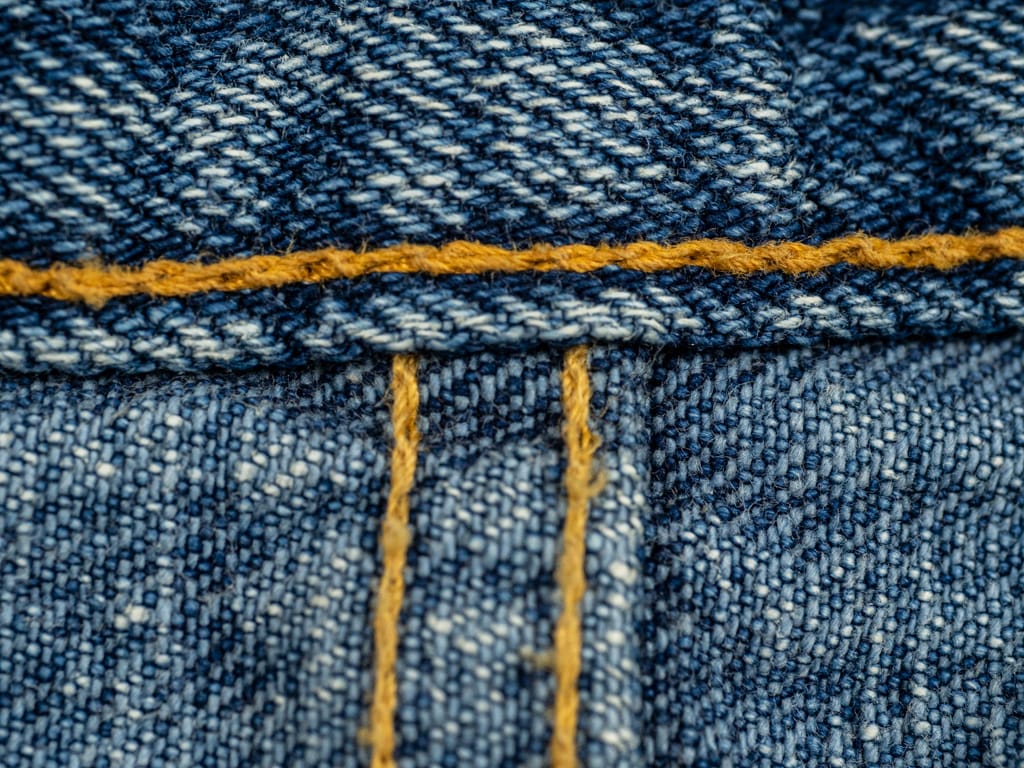 Tanuki Yurai Stonewash High Tapered Jeans Stitching