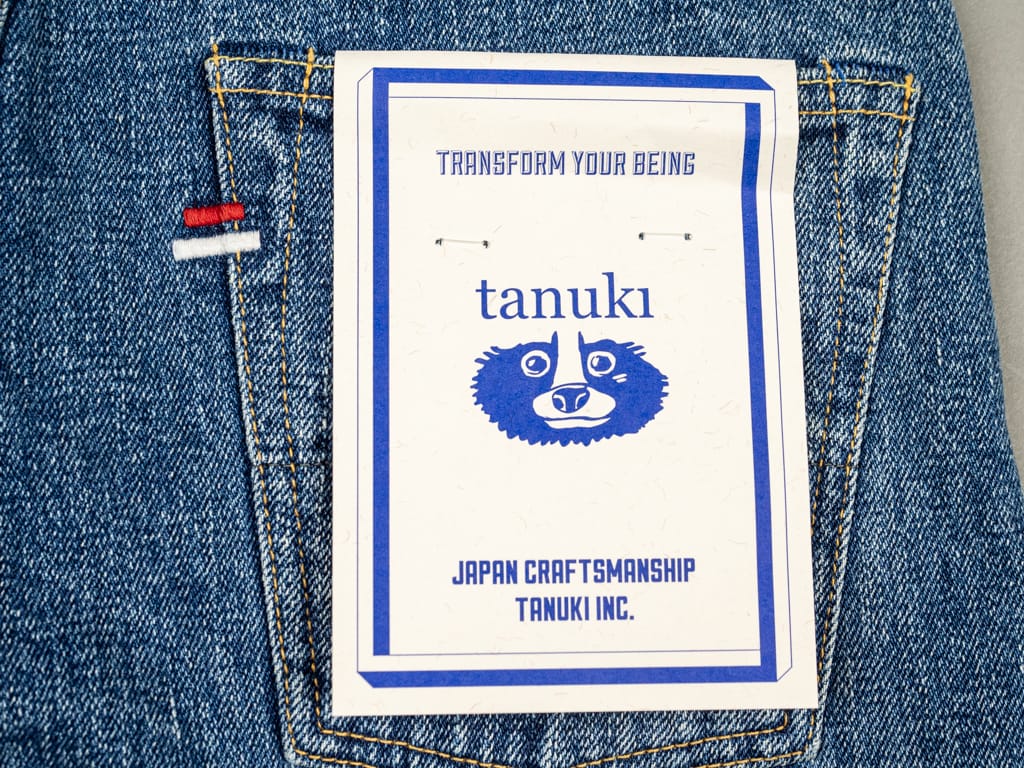 Tanuki Yurai Stonewash High Tapered Jeans Tag