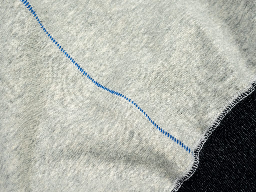 Tanuki "Zuien Kuon" Crewneck Loopwheeled Sweatshirt Blue Inseam Detail