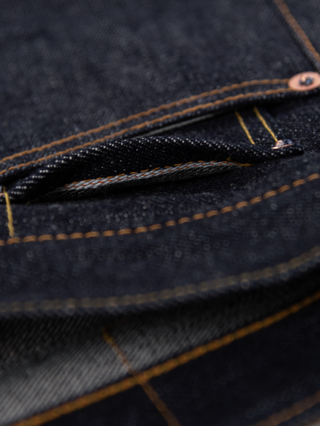 The Flat Head 3002 14.5oz Slim Tapered selvedge Jeans selvedge coin pocket