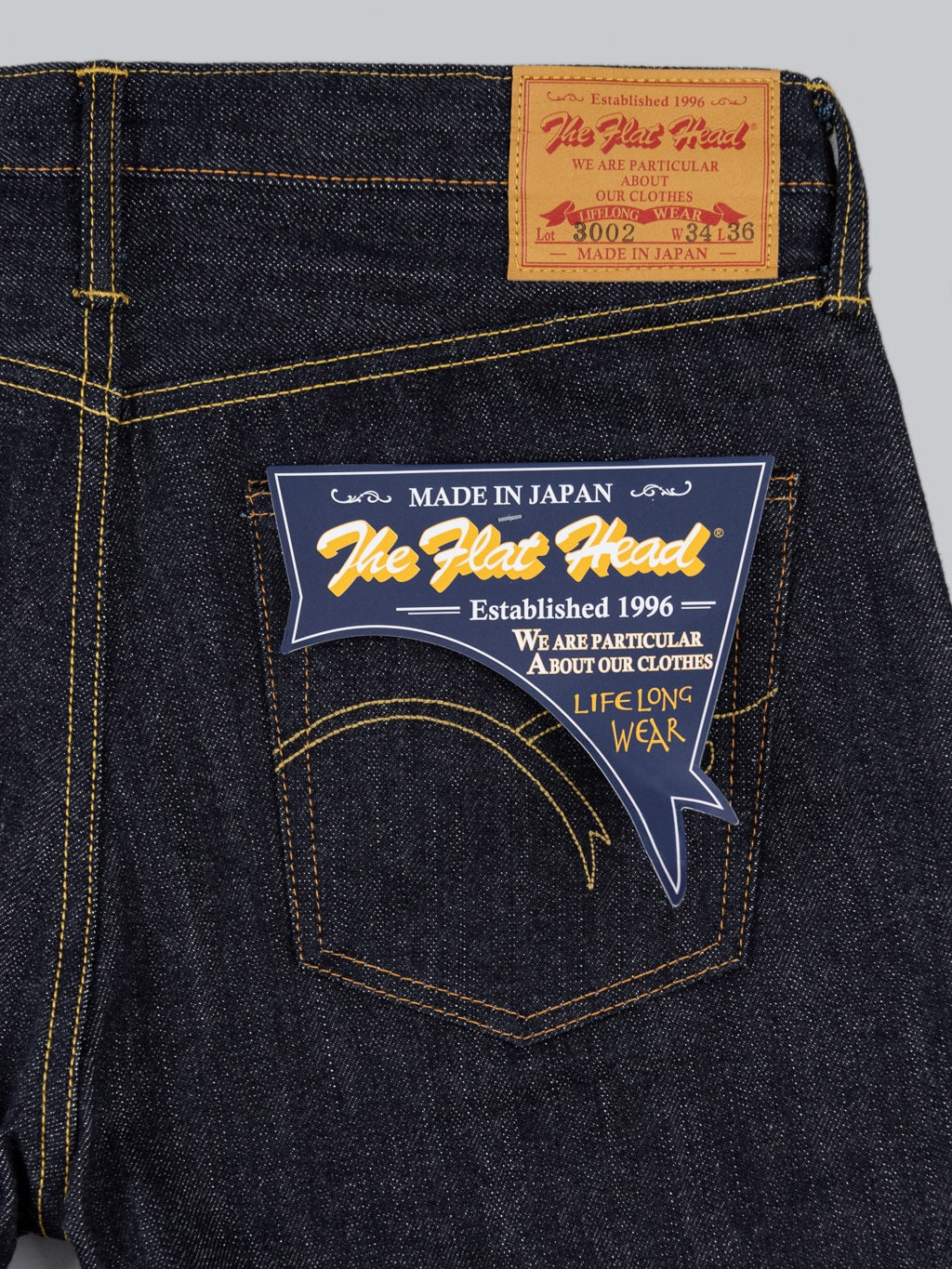 The Flat Head 3002 14.5oz Slim Tapered selvedge Jeans 100 cotton
