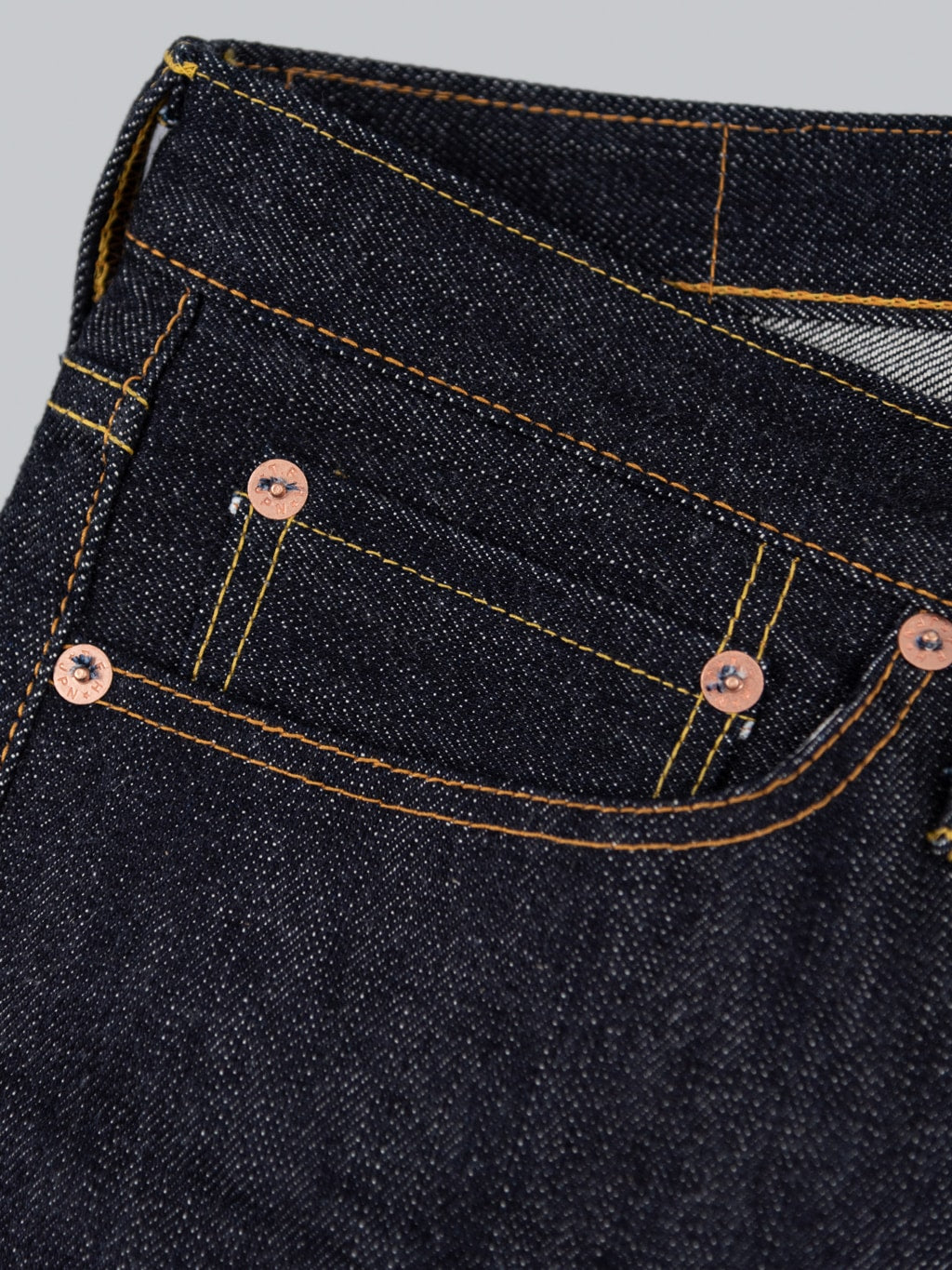 The Flat Head 3002 14.5oz Slim Tapered selvedge Jeans coin pocket