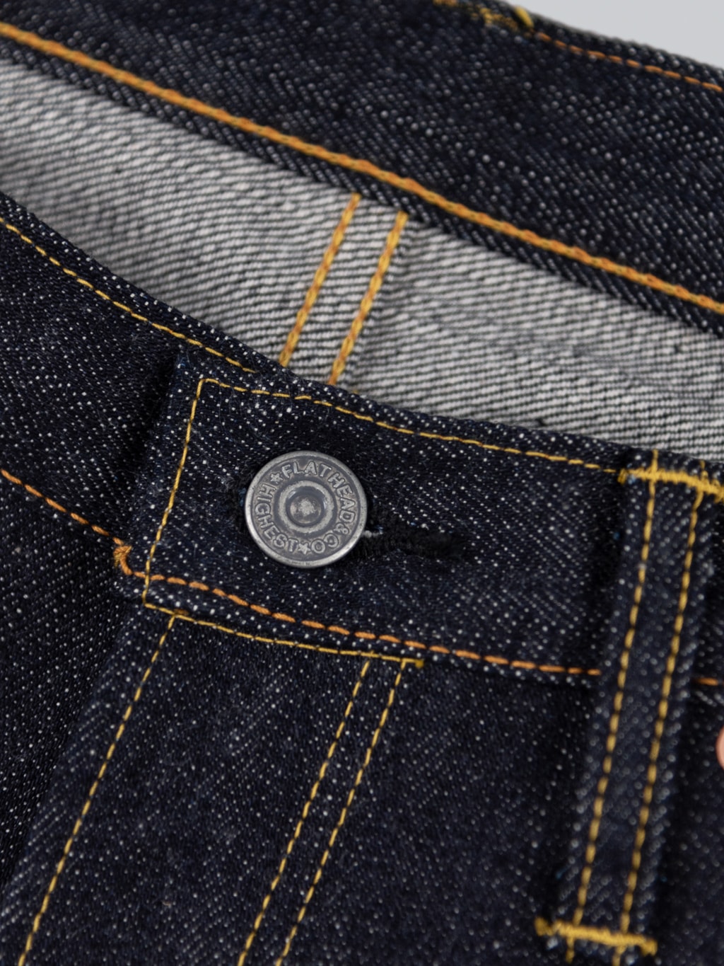The Flat Head 3002 14.5oz Slim Tapered selvedge Jeans iron button