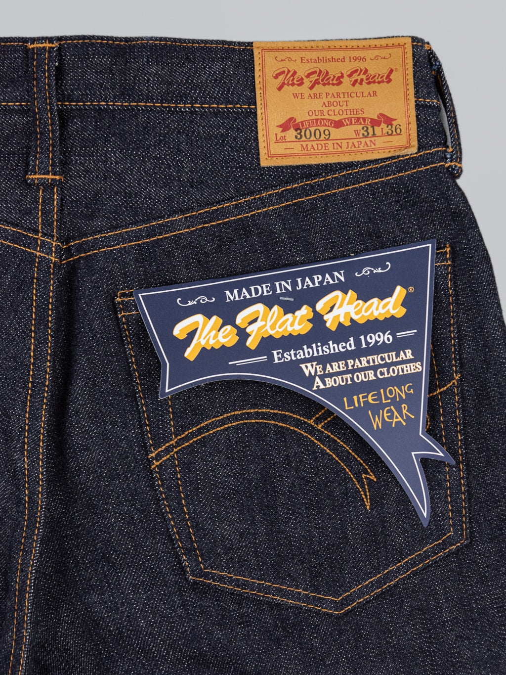 The Flat Head 3009 14.5oz straight tapered Jeans texas cotton