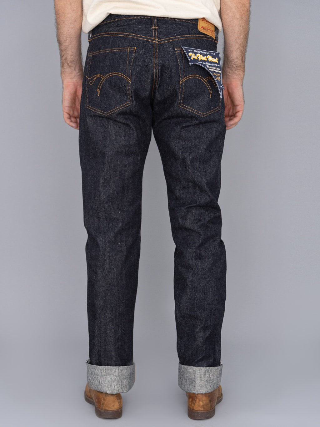 The Flat Head 3009 14.5oz straight tapered Jeans back fit