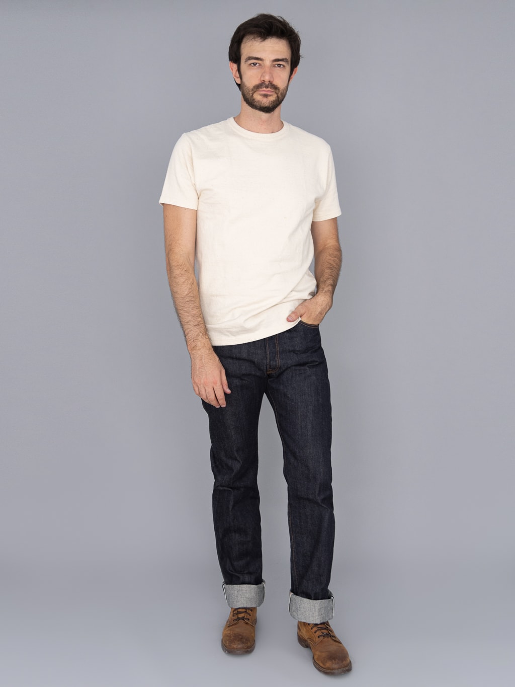The Flat Head 3009 14.5oz straight tapered Jeans fit
