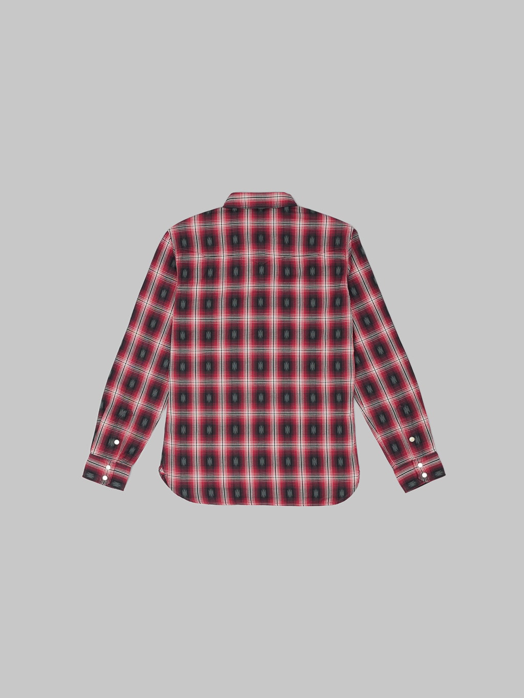 The Flat Head Native Check Western Shirt Red back
