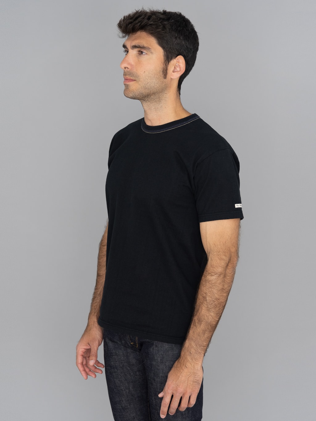 The Flat Head Loopwheeled Heavyweight Plain T-Shirt Black