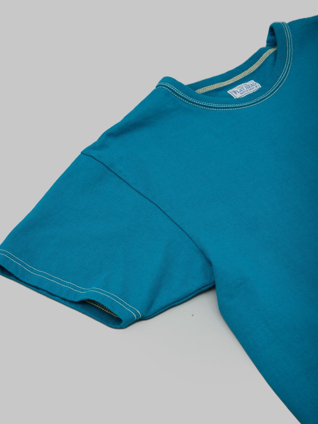 The Flat Head Plain Heavyweight TShirt turquoise no side seams