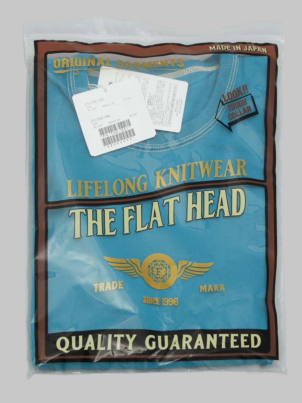 The Flat Head Plain Heavyweight TShirt turquoise package