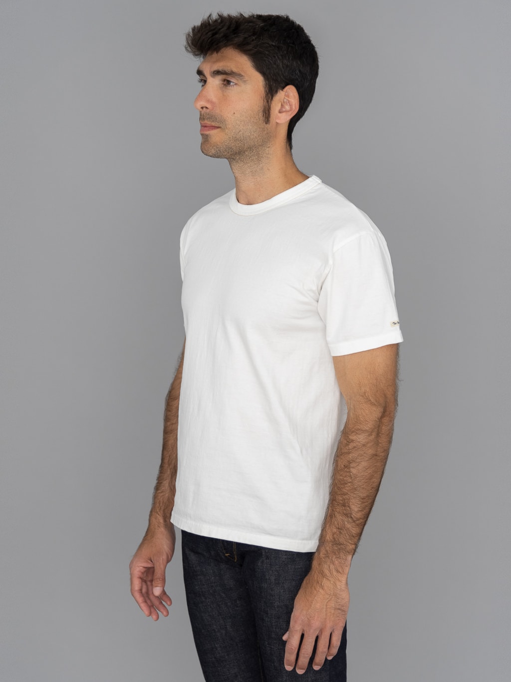 The Flat Head Plain Heavyweight TShirt white no side seam