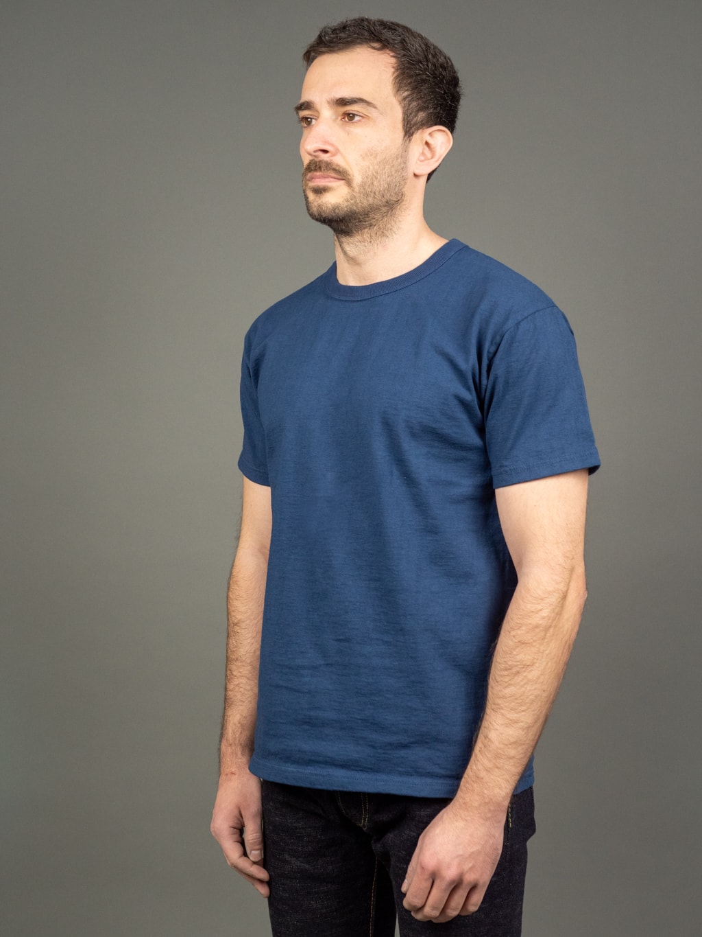 The Strike Gold Loopwheeled TShirt Navy Side Fit