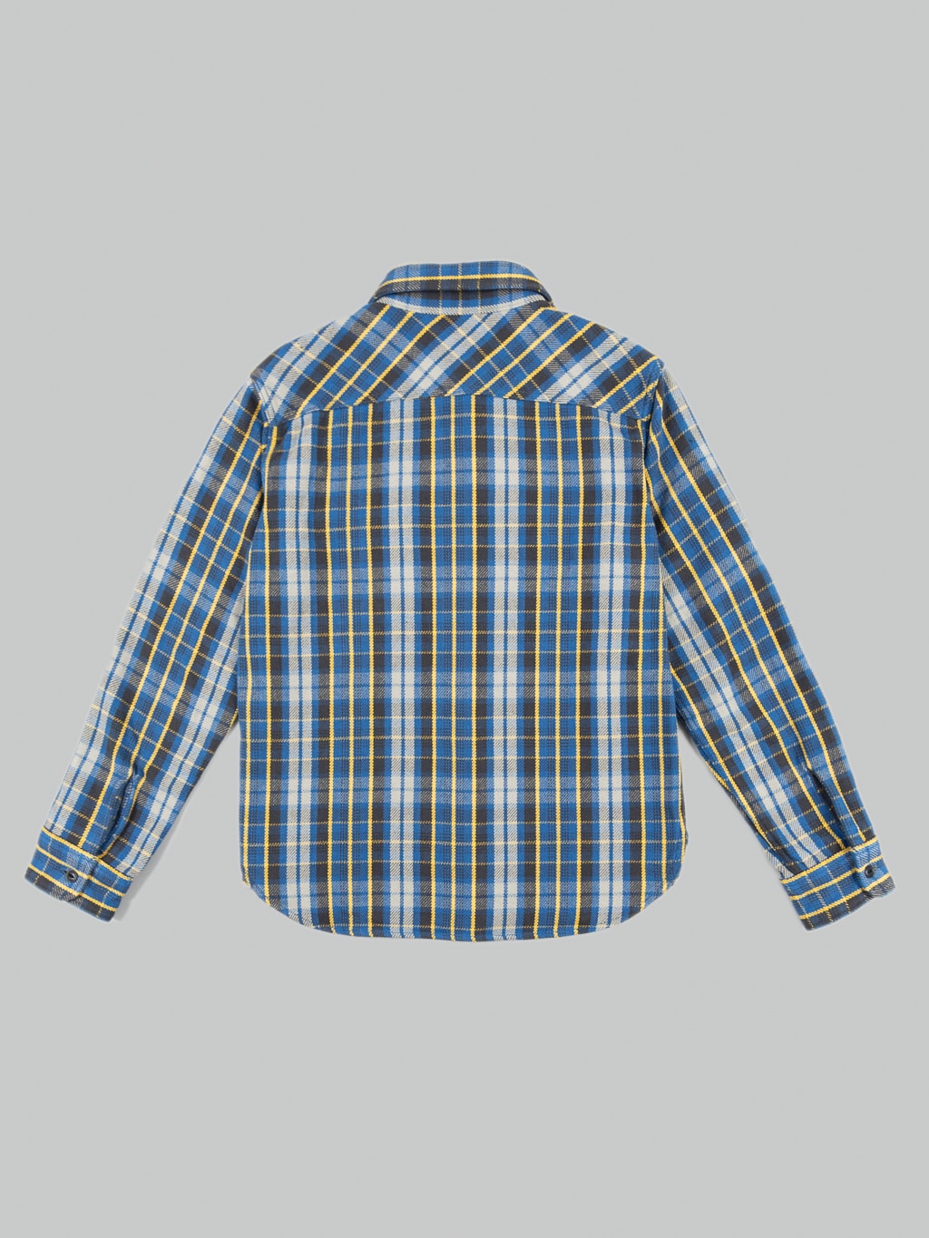 UES Heavy selvedge Flannel Shirt Blue back