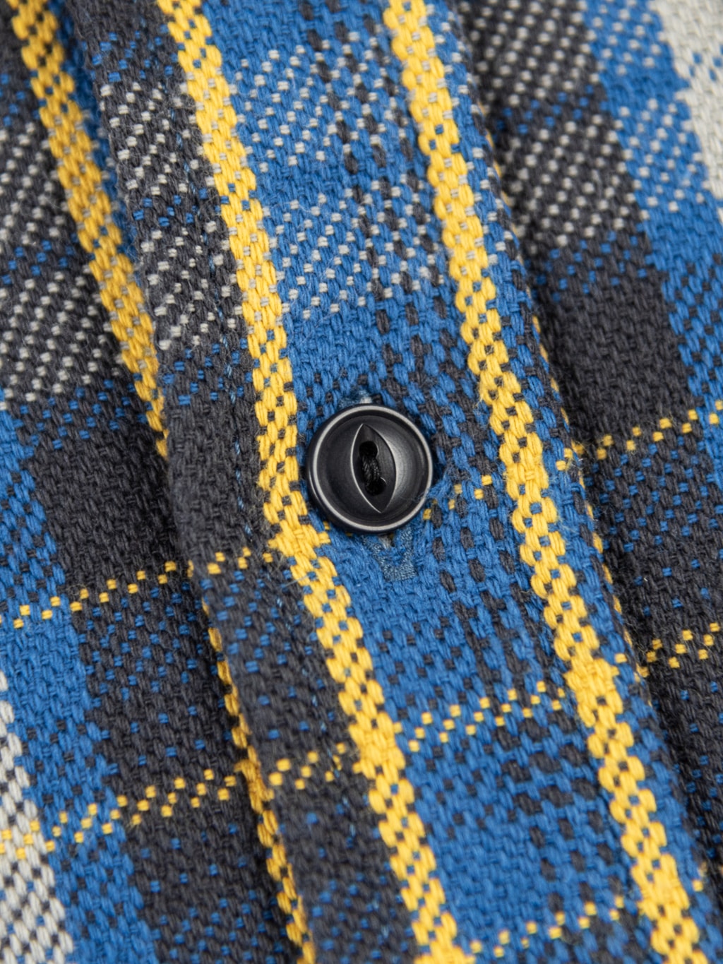 UES Heavy selvedge Flannel Shirt Blue palm nut button