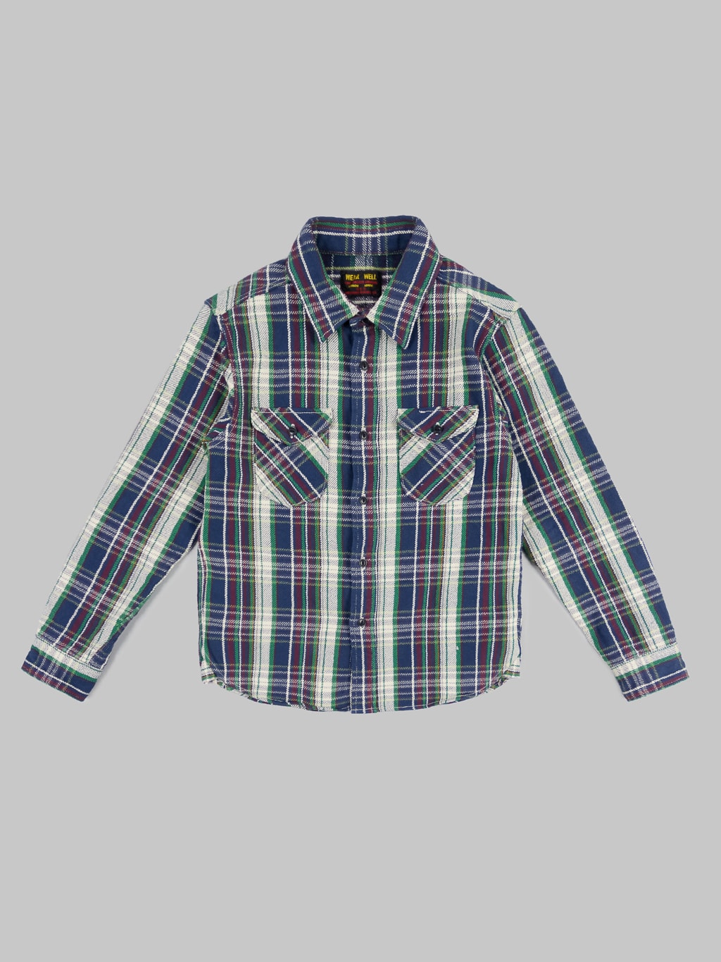 UES Heavy Flannel Shirt navy green made in japan