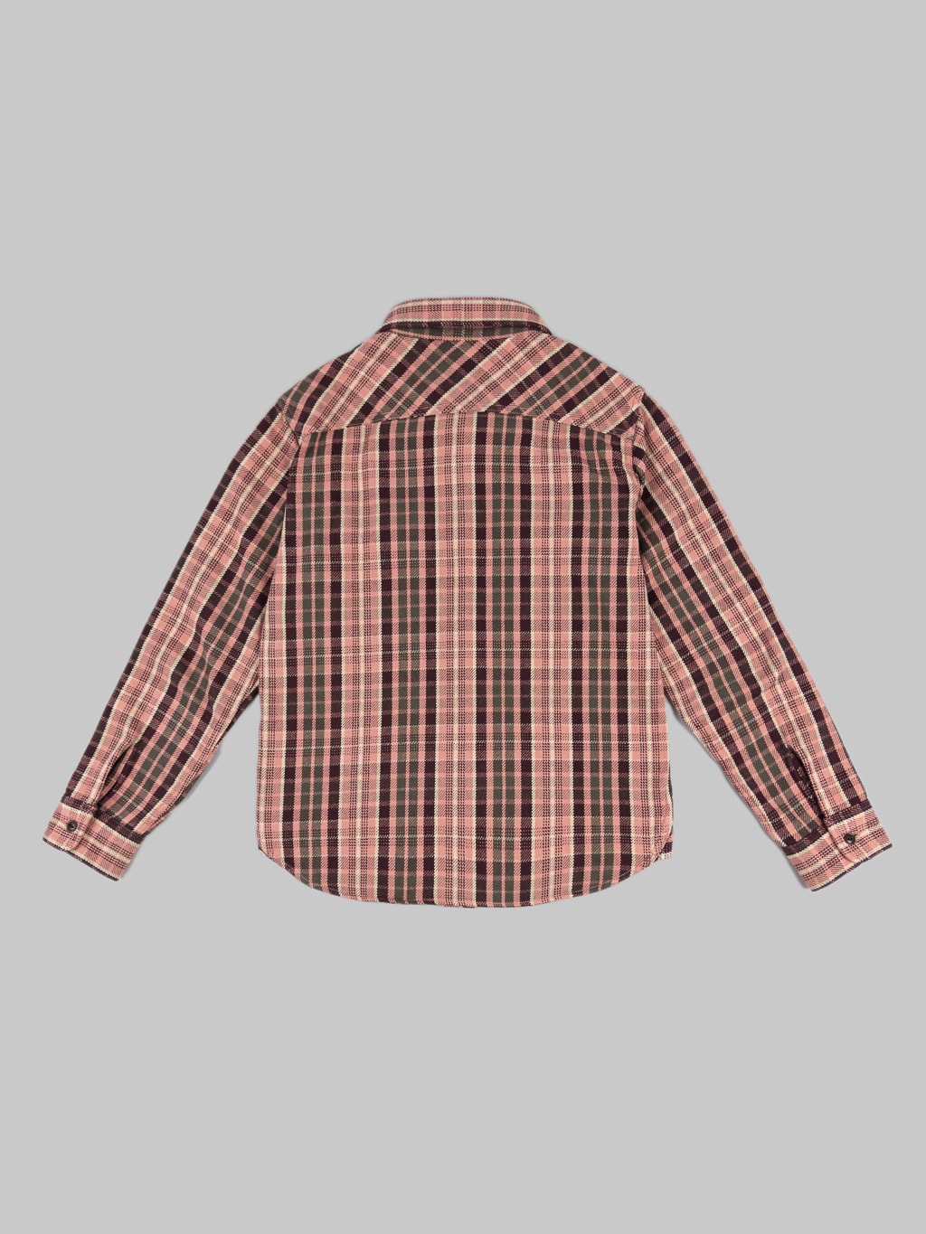 UES Heavy selvedge Flannel Shirt pink back