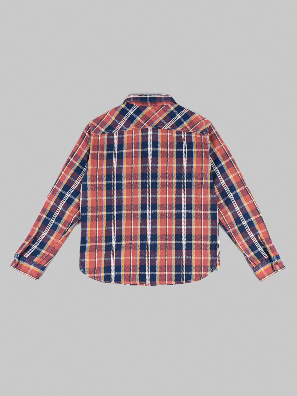 UES Heavy selvedge Flannel Shirt pink navy back