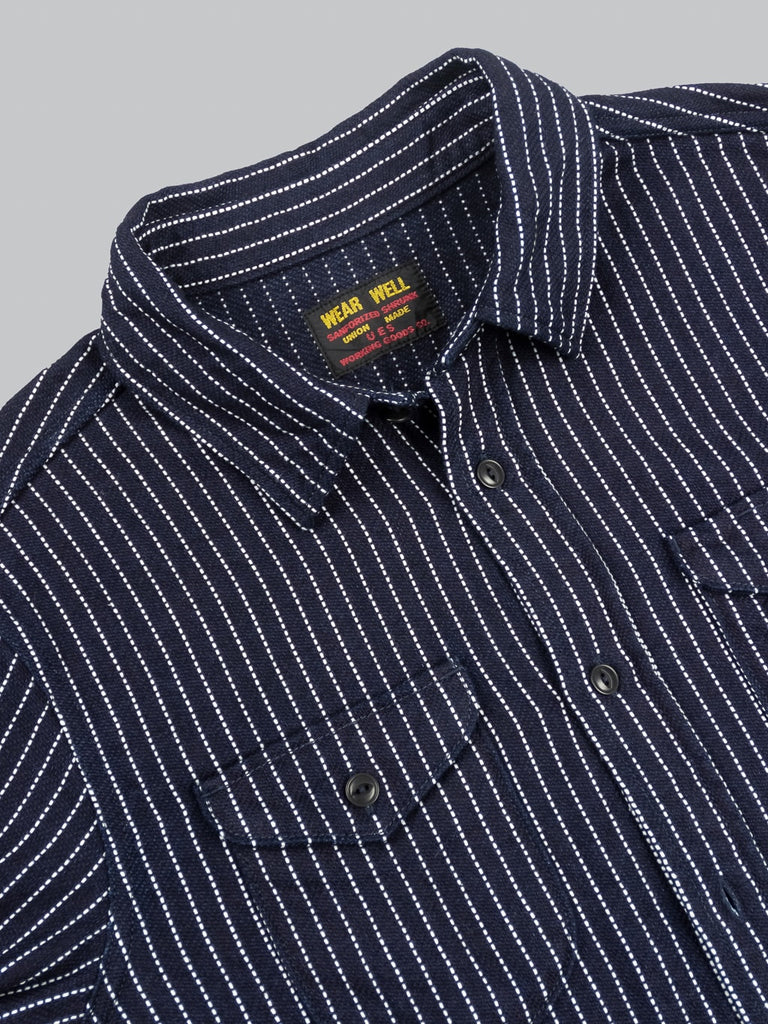 UES Indigo Stripe Heavy Flannel Shirt