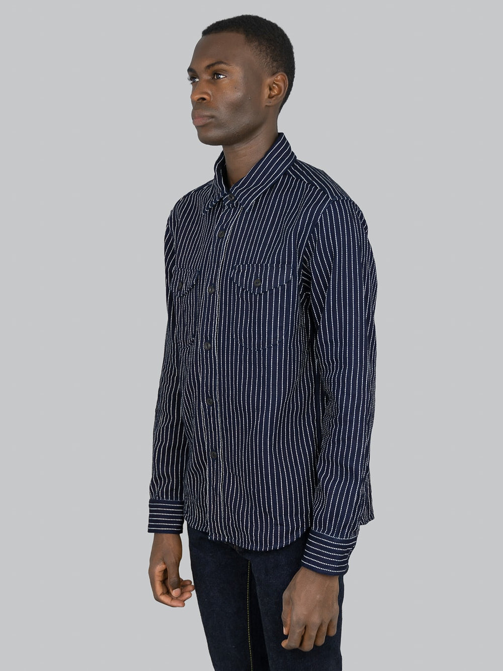 UES Indigo Stripe Heavy Flannel Shirt