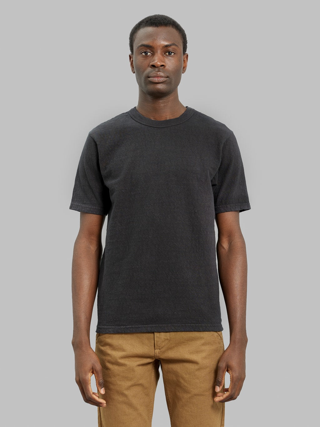 UES No.8 Slub Nep Short Sleeve T-Shirt Black